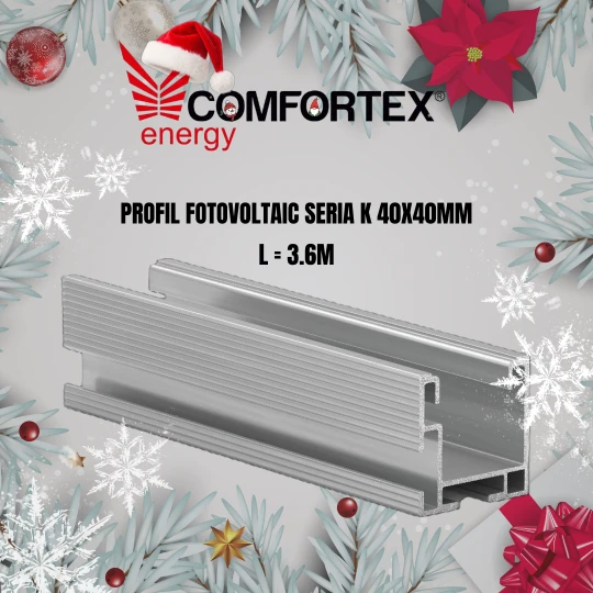  PROFIL FOTOVOLTAIC SERIA K 40X40MM, FIX. LATERAL-JOS SURUB M10T