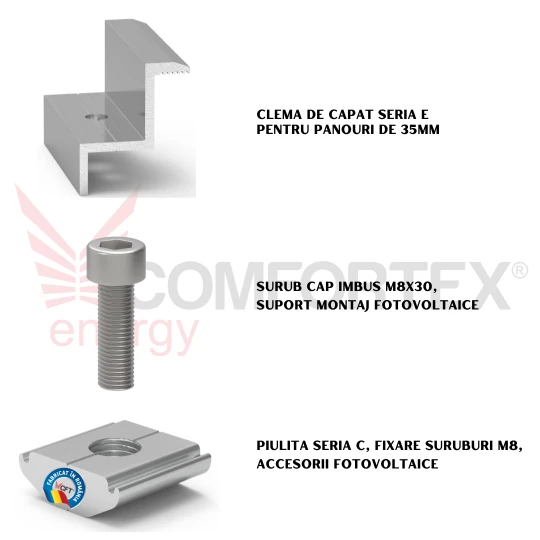 SET CLEMA CAPAT SERIA E, FIXARE PANOURI DE 35MM (N8C)