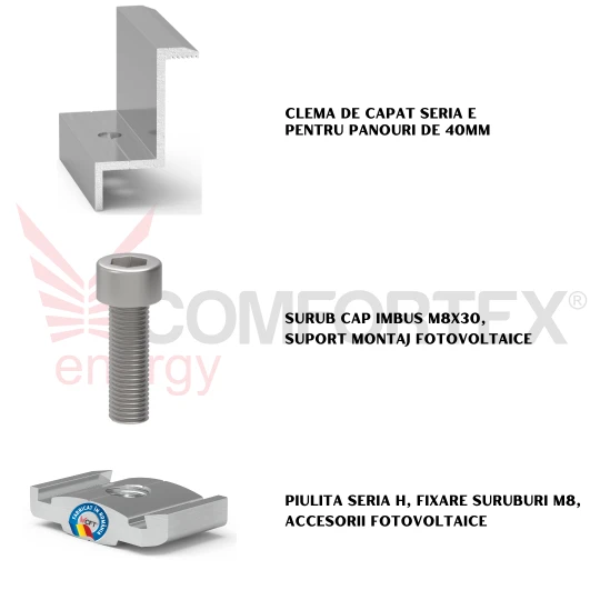 SET CLEMA CAPAT SERIA E, FIXARE PANOURI DE 40MM (N8H)