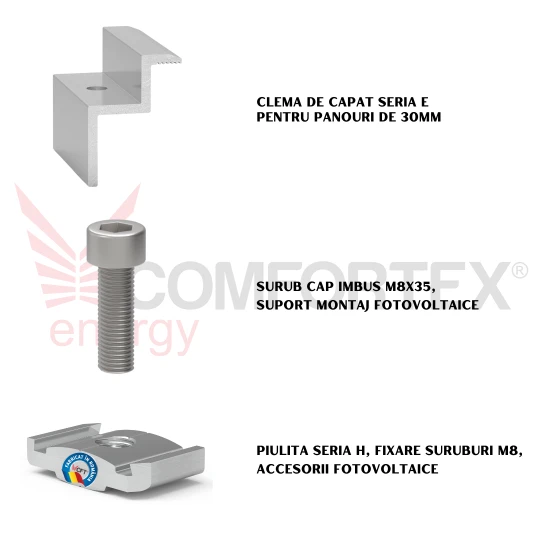 SET CLEMA CAPAT SERIA E, FIXARE PANOURI DE 30MM (N8H)