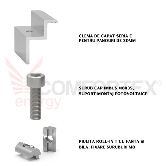 SET CLEMA CAPAT SERIA E, FIXARE PANOURI DE 30MM (N8R)