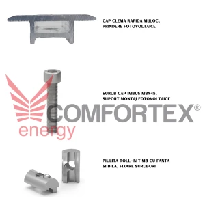 SET CLEMA MIJLOC REGLABILA 30-40MM PANOURI FOTOVOLTAICE 