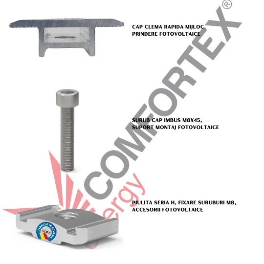 SET CLEMA RAPIDA MIJLOC 30-40MM PANOURI FOTOVOLTAICE 