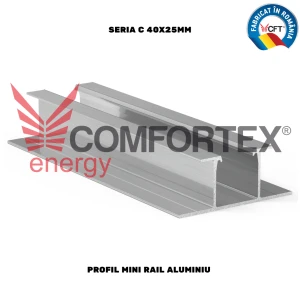 PROFIL MINI RAIL ALUMINIU, SERIA C 40X25MM
