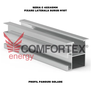 PROFIL PANOURI SOLARE SERIA C 40X40MM, FIXARE LATERALA SURUB M10T