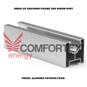 PROFIL ALUMINIU FOTOVOLTAICE SERIA CS 40X40MM, FIX. JOS SURUB M10T