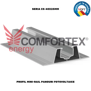 PROFIL MINI-RAIL PANOURI FOTOVOLTAICE SERIA CS 40X25MM