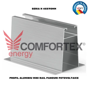 PROFIL ALUMINIU MINI RAIL SERIA H 40X90MM, PANOURI FOTOVOLTAICE