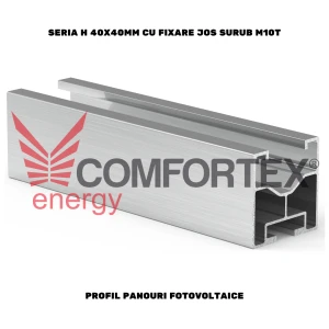 PROFIL PANOURI FOTOVOLTAICE SERIA H 40X40MM, FIX. JOS SURUB M10T