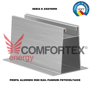 PROFIL ALUMINIU MINI RAIL PANOURI FOTOVOLTAICE, SERIA K 40X90MM 