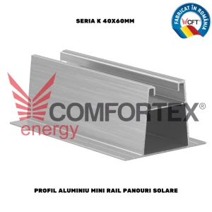 PROFIL ALUMINIU MINI RAIL PANOURI SOLARE, SERIA K 40X60MM 