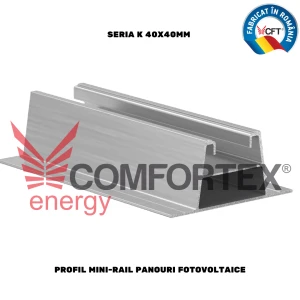 PROFIL MINI-RAIL PANOURI FOTOVOLTAICE, SERIA K 40X40MM