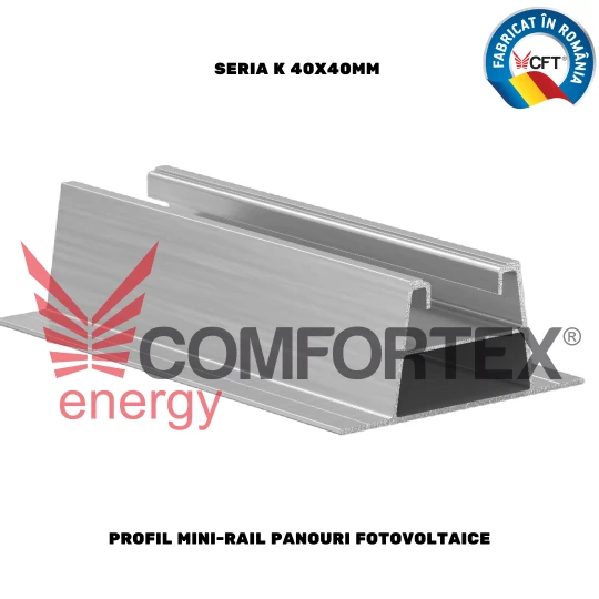 PROFIL MINI-RAIL PANOURI FOTOVOLTAICE, SERIA K 40X40MM