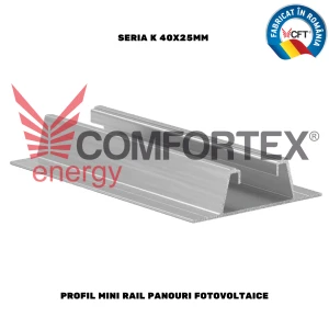 PROFIL MINI RAIL PANOURI FOTOVOLTAICE, SERIA K 40X25MM 