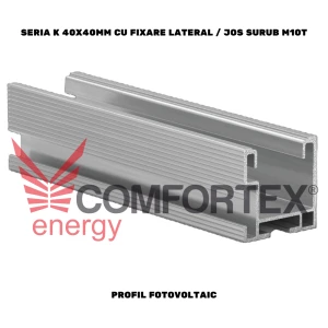  PROFIL FOTOVOLTAIC SERIA K 40X40MM, FIX. LATERAL-JOS SURUB M10T
