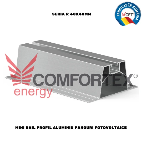 PROFIL MINI RAIL ALUMINIU PANOURI FOTOVOLTAICE, SERIA R 40X40MM