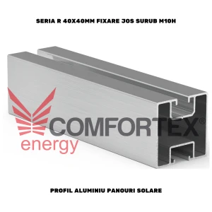 PROFIL ALUMINIU PANOURI SOLARE, SERIA R 40X40MM, FIX. JOS SURUB M10H
