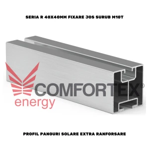 PROFIL PANOURI SOLARE EXTRA RANFORSARE, SERIA R 40X40MM FIX. JOS M10T