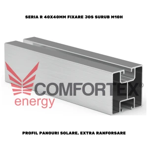 PROFIL PANOURI SOLARE EXTRA RANFORSARE, SERIA R 40X40MM FIX. JOS SURUB M10H