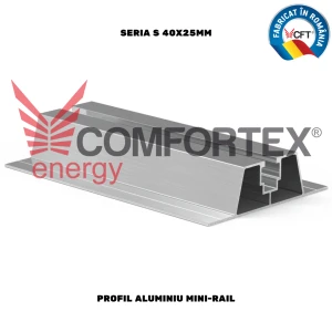 PROFIL ALUMINIU MINI-RAIL, SERIA S 40X25MM