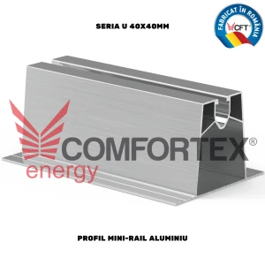 PROFIL ALUMINIU MINI RAIL PANOURI SOLARE, SERIA U 40X60MM 