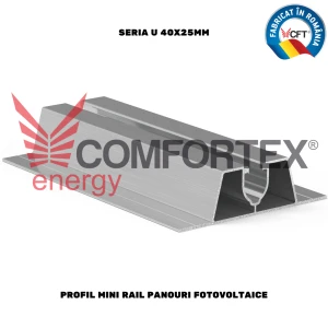 PROFIL MINI RAIL PANOURI FOTOVOLTAICE, SERIA U 40X25MM