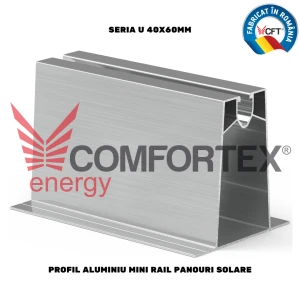 PROFIL MINI RAIL PRINDERE PANOURI SOLARE, SERIA U 40X90MM