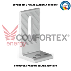 STRUCTURA PANOURI SOLARE, SUPORT TIP L FIX. LATERALA 40X80MM