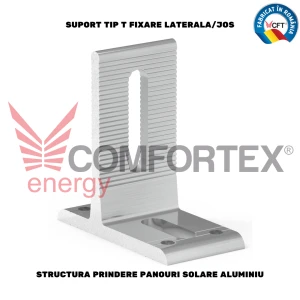 STRUCTURA PRINDERE PANOURI SOLARE, TIP T, FIX. LATERALA/JOS