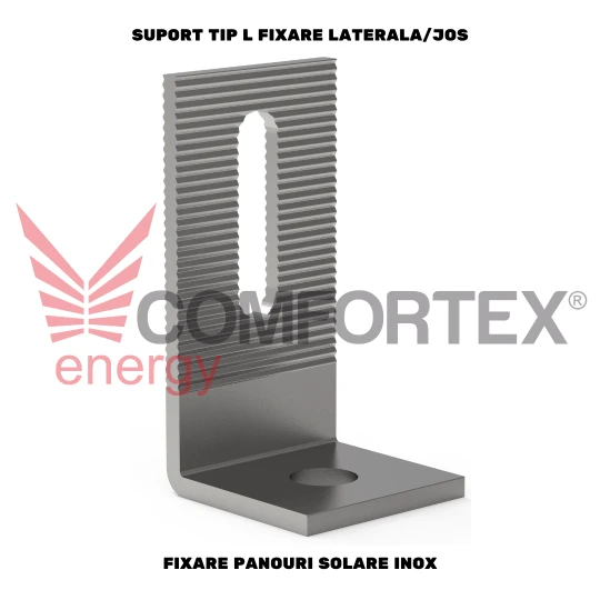 SUPORT FIXARE PANOURI SOLARE, TIP L FIX. LATERALA/JOS INOX 