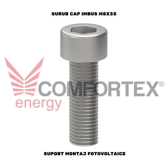 SURUB CAP IMBUS M8X35, SUPORT MONTAJ FOTOVOLTAICE