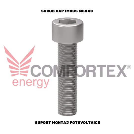 SURUB CAP IMBUS M8X40, SUPORT MONTAJ FOTOVOLTAICE