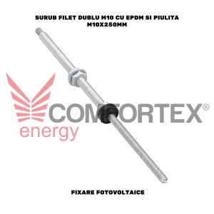 SURUB DE FIXARE FOTOVOLTAICE, FILET DUBLU M10 CU EPDM SI PIULITA