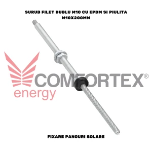 SURUB DE FIXARE PANOURI SOLARE, FILET DUBLU M10 CU EPDM SI PIULITA